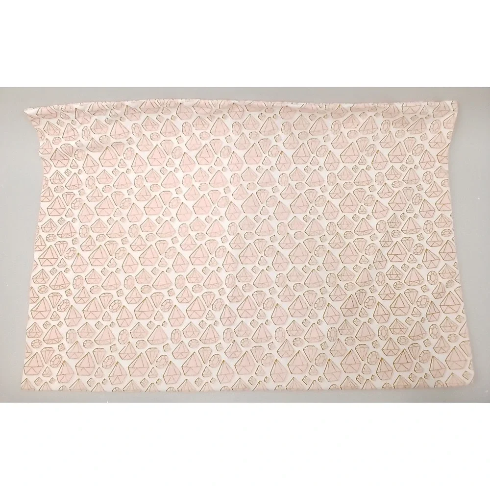 Pillowfort Pillowcase Kids Standard Pink Gold Diamond Gemstone Print